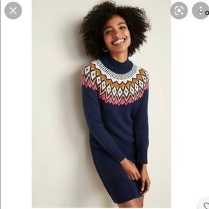 Navy Blue and Fair Isle old navy sweater dress